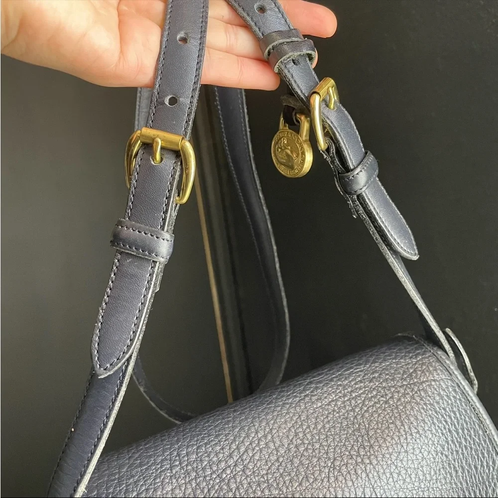 Dooney and Bourke AWL Leather Navy Blue Saddle crossbody Bag - Picture 13 of 15